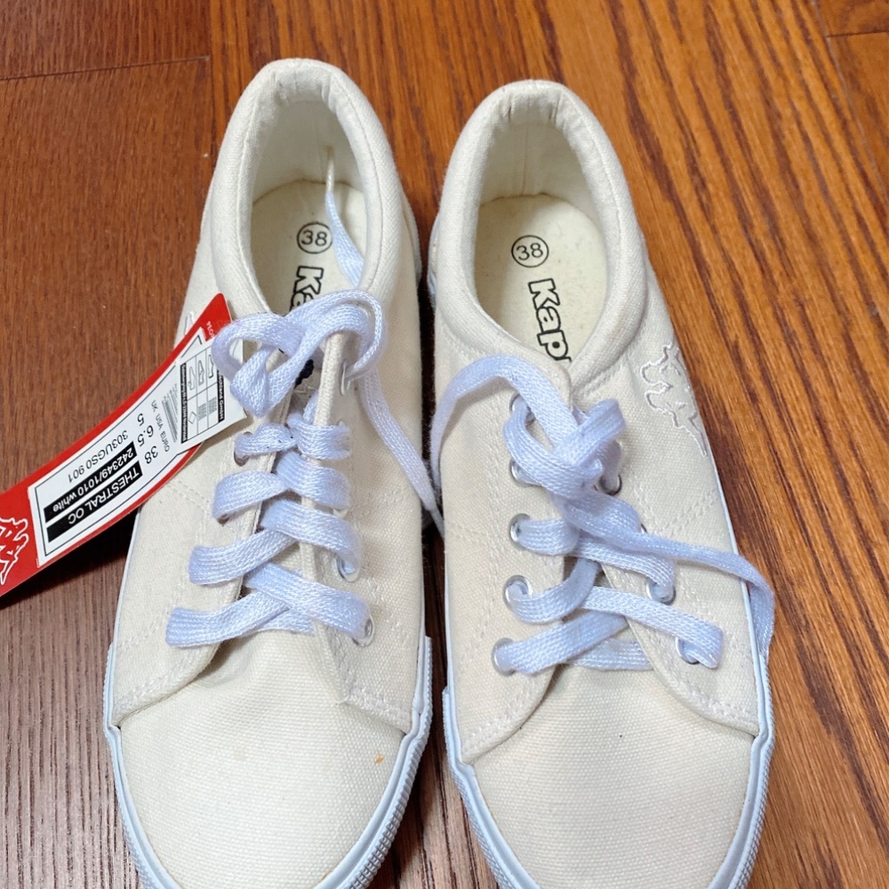NEW Kappa Thestral OC Canvas Low Top Lace Up White Sneakers Shoes Size 6.5